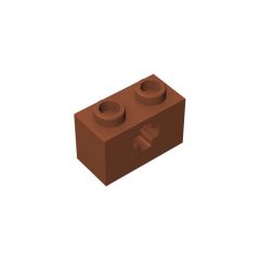 Technic Brick 1 x 2 with Axle Hole #31493 Dark Orange