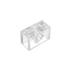 Technic Brick 1 x 2 with Axle Hole #31493 Trans-Clear