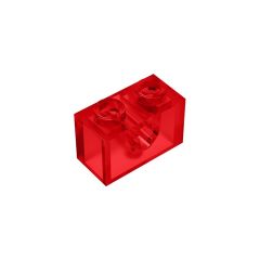 Technic Brick 1 x 2 with Axle Hole #31493 Trans-Red
