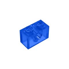 Technic Brick 1 x 2 with Axle Hole #31493 Trans-Dark Blue