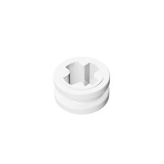 Technic Bush 1/2 Smooth with Axle Hole Semi-Reduced #32123 White