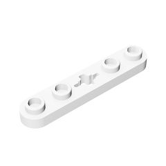 Technic Plate 1 x 5 with Smooth Ends, 4 Studs and Centre Axle Hole #32124 White