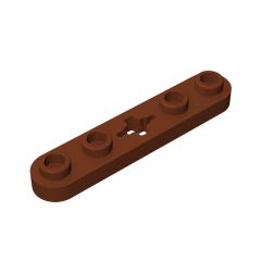 Technic Plate 1 x 5 with Smooth Ends, 4 Studs and Centre Axle Hole #32124 Reddish Brown