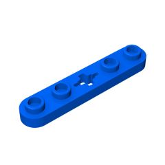Technic Plate 1 x 5 with Smooth Ends, 4 Studs and Centre Axle Hole #32124 Blue