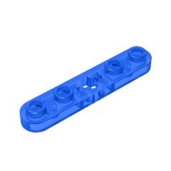 Technic Plate 1 x 5 with Smooth Ends, 4 Studs and Centre Axle Hole #32124 Trans-Dark Blue