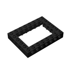 Technic Brick 6 x 8 with Open Center 4 x 6  #32532 Black 1 KG