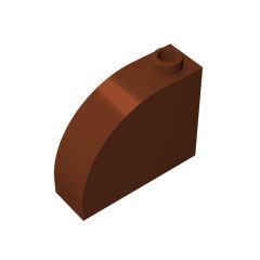Brick Curved 1 x 3 x 2 #33243 Reddish Brown