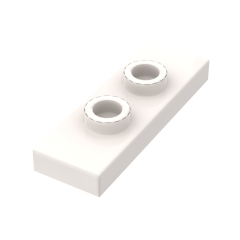 Plate Special 1 x 3 with 2 Studs with Groove and Inside Stud Holder (Jumper) #34103 White