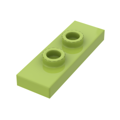 Plate Special 1 x 3 with 2 Studs with Groove and Inside Stud Holder (Jumper) #34103 Lime