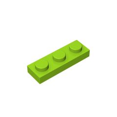 Plate 1 x 3 #3623 Lime 10 pieces