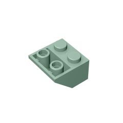 Slope Inverted 45 2 x 2 - Ovoid Bottom Pin, Bar-sized Stud Holes #3660 Sand Green