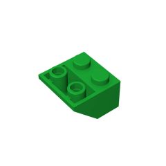 Slope Inverted 45 2 x 2 - Ovoid Bottom Pin, Bar-sized Stud Holes #3660 Green