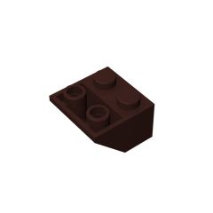 Slope Inverted 45 2 x 2 - Ovoid Bottom Pin, Bar-sized Stud Holes #3660 Dark Brown