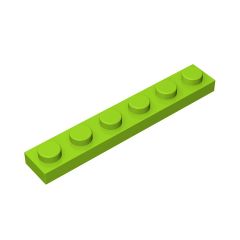 Plate 1 x 6 #3666 Lime 10 pieces