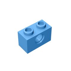 Technic Brick 1 x 2 [1 Hole] #3700 Medium Blue