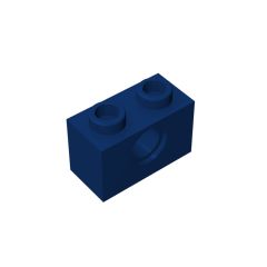 Technic Brick 1 x 2 [1 Hole] #3700 Dark Blue