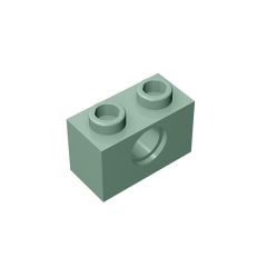 Technic Brick 1 x 2 [1 Hole] #3700 Sand Green