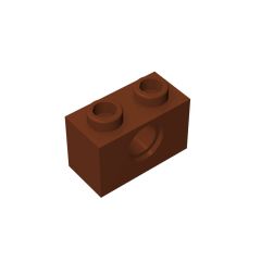 Technic Brick 1 x 2 [1 Hole] #3700 Reddish Brown