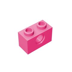 Technic Brick 1 x 2 [1 Hole] #3700 Dark Pink