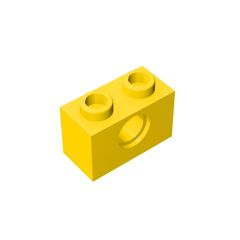 Technic Brick 1 x 2 [1 Hole] #3700 Yellow