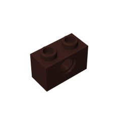 Technic Brick 1 x 2 [1 Hole] #3700 Dark Brown