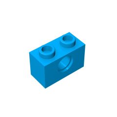Technic Brick 1 x 2 [1 Hole] #3700 Dark Azure