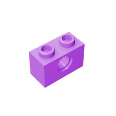 Technic Brick 1 x 2 [1 Hole] #3700 Medium Lavender