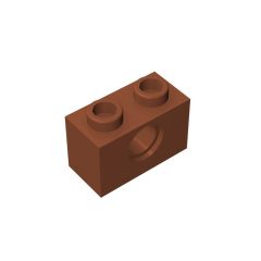 Technic Brick 1 x 2 [1 Hole] #3700 Dark Orange