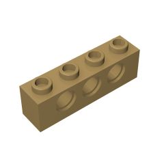 Technic Brick 1 x 4 [3 Holes] #3701 Dark Tan
