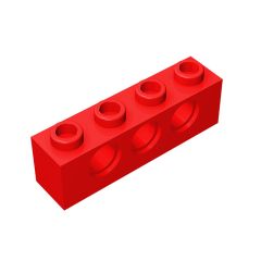 Technic Brick 1 x 4 [3 Holes] #3701 Red