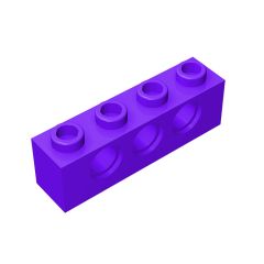 Technic Brick 1 x 4 [3 Holes] #3701 Dark Purple