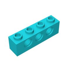 Technic Brick 1 x 4 [3 Holes] #3701 Medium Azure