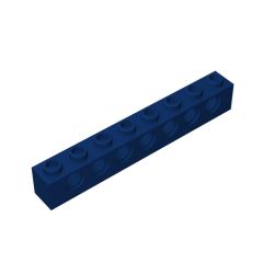 Technic Brick 1 x 8 [7 Holes] #3702 Dark Blue