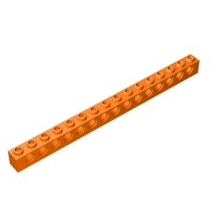 Technic Brick 1 x 16 [15 Holes] #3703 Orange 1/4 KG