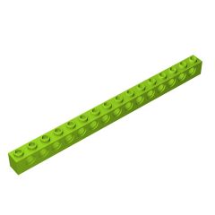 Technic Brick 1 x 16 [15 Holes] #3703 Lime
