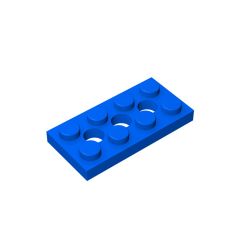 Technic Plate 2 x 4 3 Holes #3709 Blue