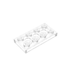 Technic Plate 2 x 4 3 Holes #3709 Trans-Clear Gobricks