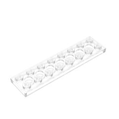 Technic Plate 2 x 8 [7 Holes] #3738  Trans-Clear Gobricks