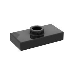 Plate, Modified 1 x 2 with 1 Stud, Jumper #3794 Black