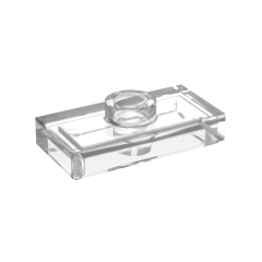 Plate, Modified 1 x 2 with 1 Stud, Jumper #3794  Trans-Clear Gobricks