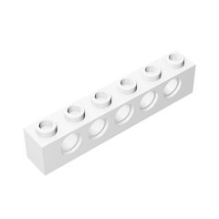 Technic Brick 1 x 6 [5 Holes] #3894 White