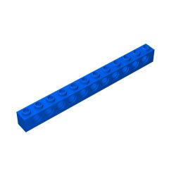 Technic Brick 1 x 12 [11 Holes] #3895 Blue