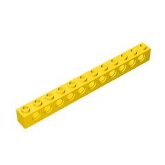 Technic Brick 1 x 12 [11 Holes] #3895 Yellow