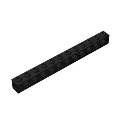 Technic Brick 1 x 12 [11 Holes] #3895 Black 10 pieces