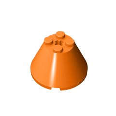Cone 4 x 4 x 2 with Axle Hole [Plain] #3943b Orange