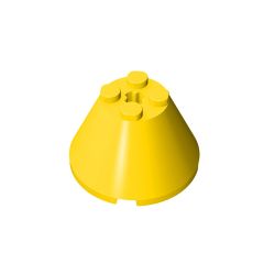 Cone 4 x 4 x 2 with Axle Hole [Plain] #3943b Yellow
