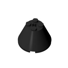 Cone 4 x 4 x 2 with Axle Hole [Plain] #3943b Black