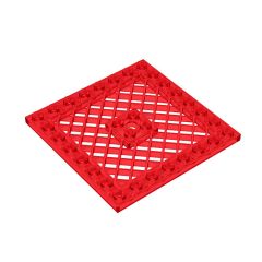 Plate Special 8 x 8 with Grille [Undetermined Center] #4151  Trans-Red Gobricks