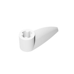 Technic Tooth 1 x 3 with Axle Hole - Rounded Underside #41669 White