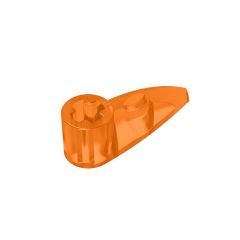 Technic Tooth 1 x 3 with Axle Hole - Rounded Underside #41669 Trans-Orange